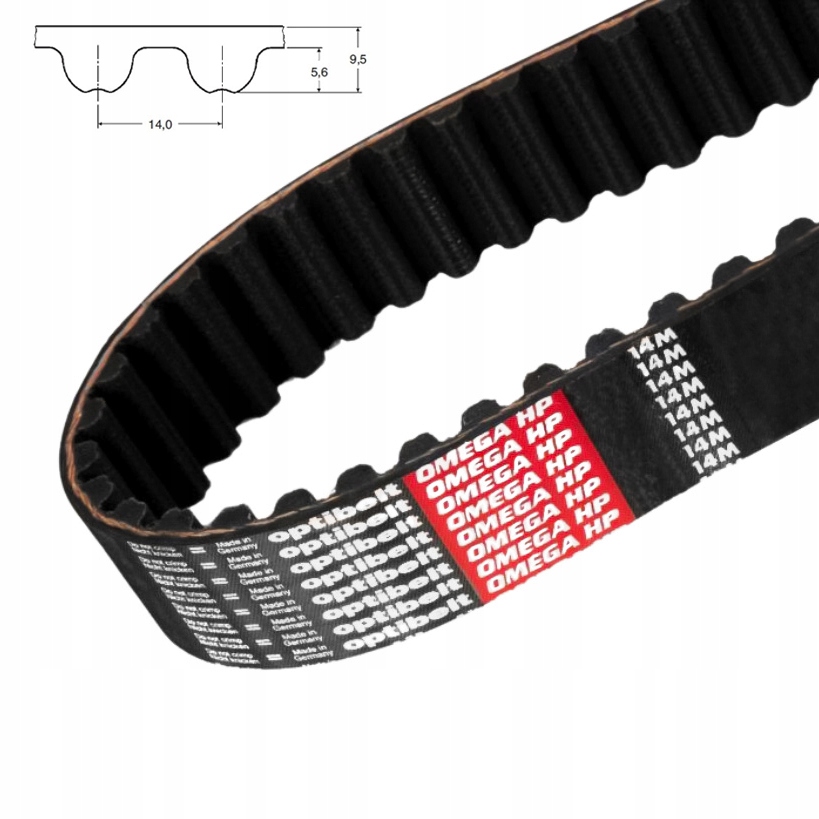 Ozubený remeň HTD 14M 1400 HP 20 mm široký OPTIBELT 100 zubov POSILNENÝ